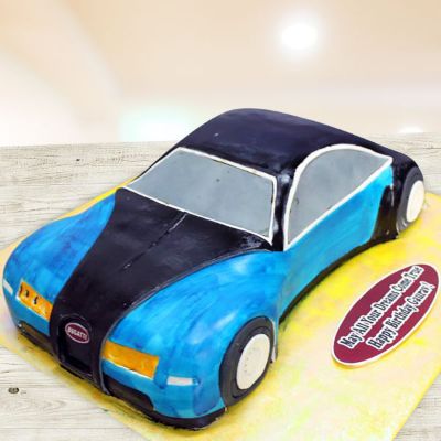 Vintage Car Shaped Birthday Cake